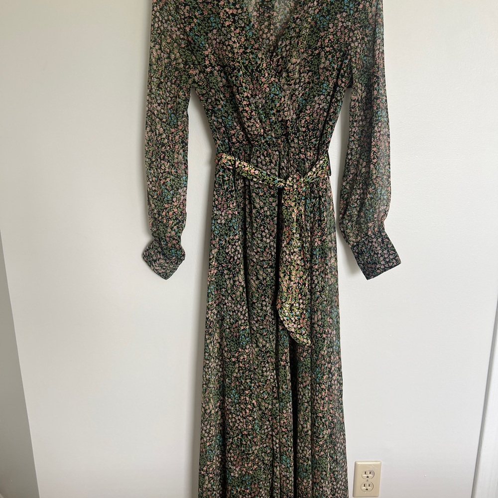 Floral Maxi Dress with Belt